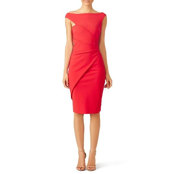CHIARA BONI LA PETITE ROBE Women's Silvietta Cocktail Dress Size 42/US6 In Red - Picture 1 of 11